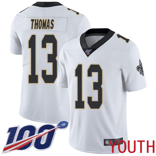 New Orleans Saints Limited White Youth Michael Thomas Road Jersey NFL Football #13 100th Season Vapor Untouchable Jersey